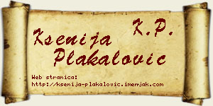 Ksenija Plakalović vizit kartica